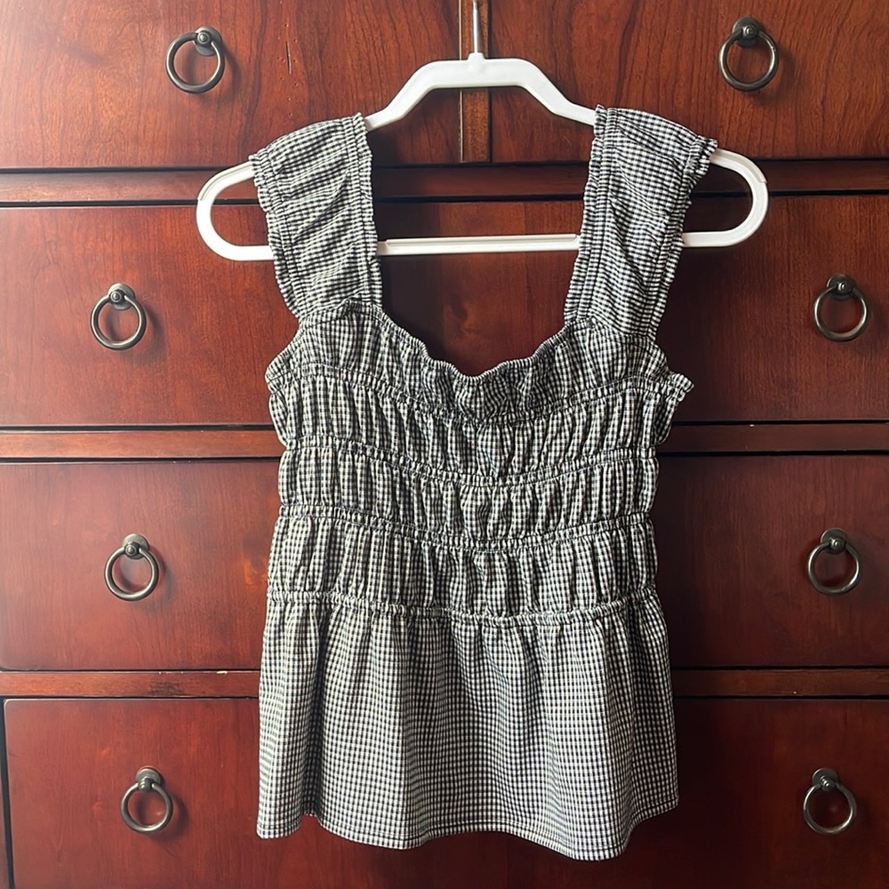 Black and white gingham tank top